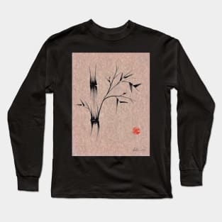 The Ladybug Sleeps - india ink brush pen bamboo drawing Long Sleeve T-Shirt